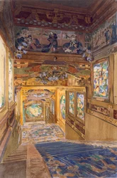 Japanischer Turm im Königlichen Park von Laeken, Belgien, aus 